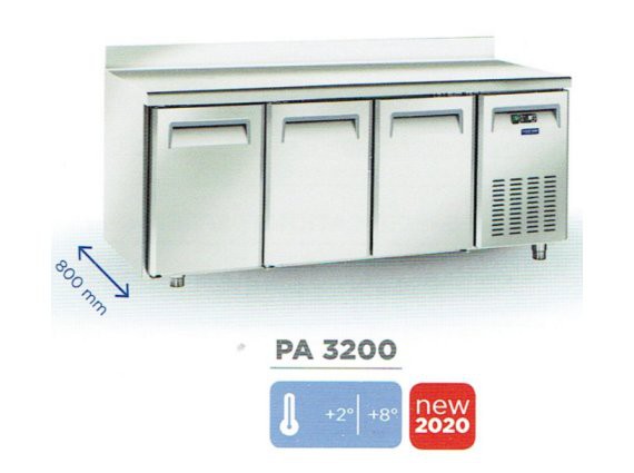 Tavolo refrigerato PA3200 pasticceria inox, positivo + 2/+8°.